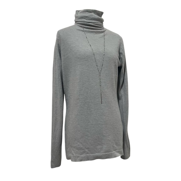 Kinross Sweaters - Kinross 100% Cashmere Gray Long Sleeve Slouch Turtle Neck Sweater Size M